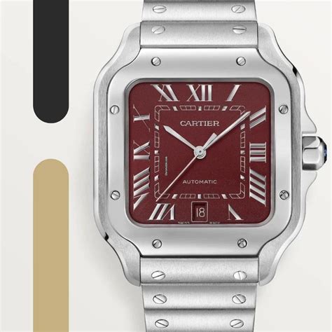 red dial men watch cartier|cartier santos watches.